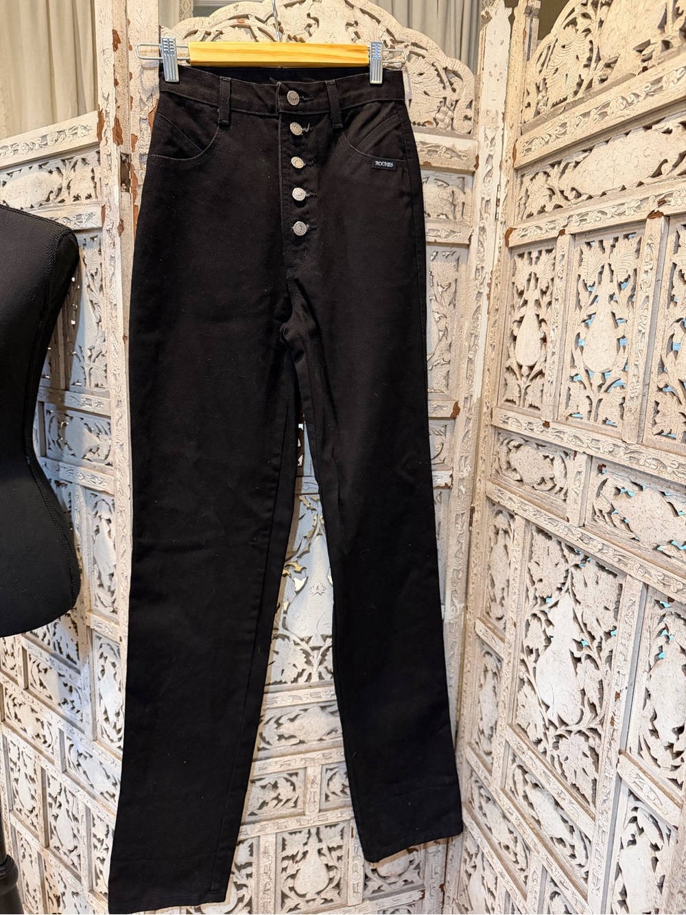 Vintage Rockies High-Rise Black Button-Front Jeans
